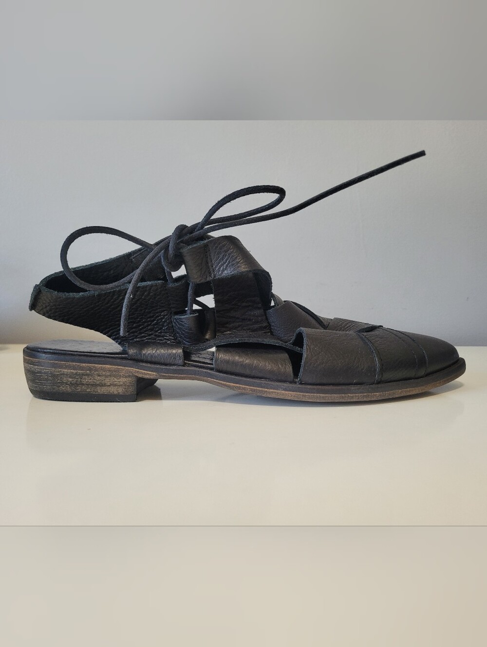 Free People Destino Woven Leather Lace Up Flats, VGUC, Size 39 - Picture 7 of 11